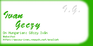 ivan geczy business card