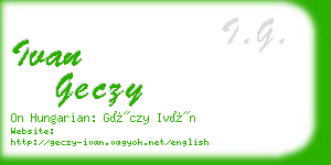 ivan geczy business card